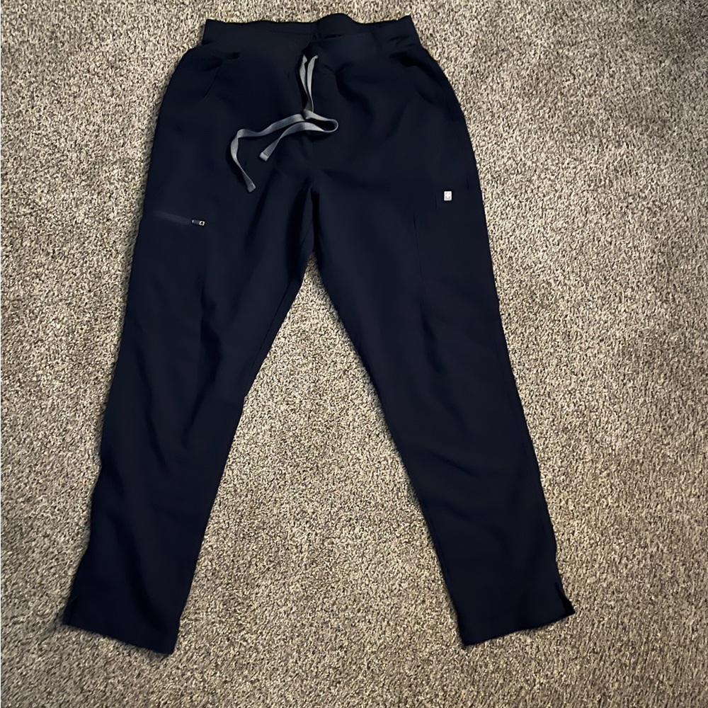 Figs High Waisted Yola Skinny Scrub Pants MEDIUM Navy